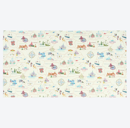Japan Tokyo Disney Resort Cooling towel "COOLCORE" Park Map