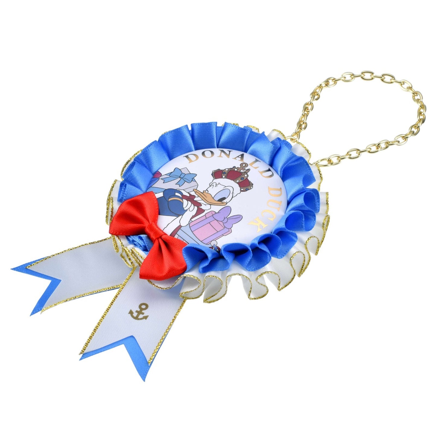 '+Japan Tokyo Disney Store Donald Can Badge Rosette DONALD THE KING BIRTHDAY