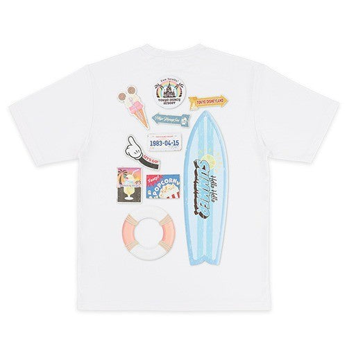 Japan Tokyo Disney Resort Mickey and Minnie White T-shirt Hello Summer