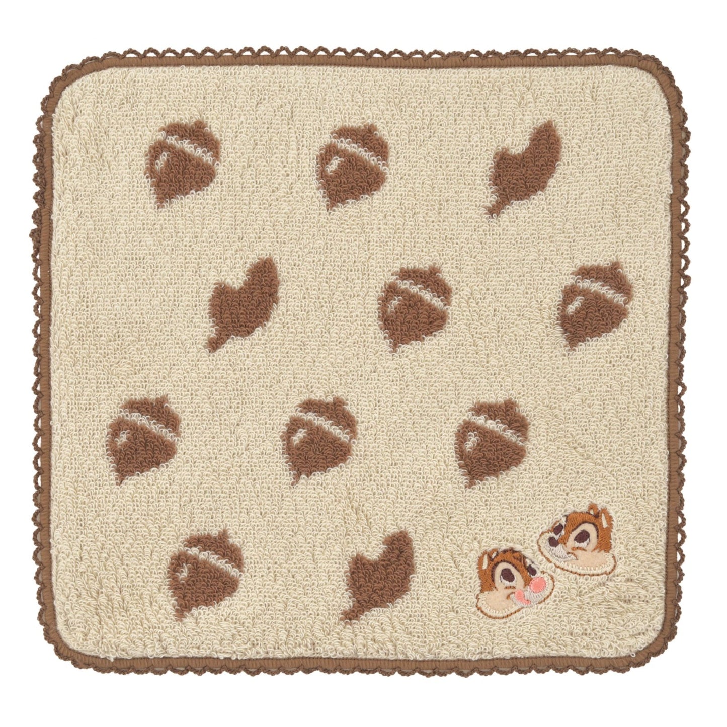 Japan Tokyo Disney Store Chip and Dale Mini Towel Picot Lace Trim
