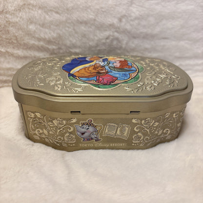 Japan Tokyo Disney Resort Beauty and the Beast Candy Can Gold Rose
