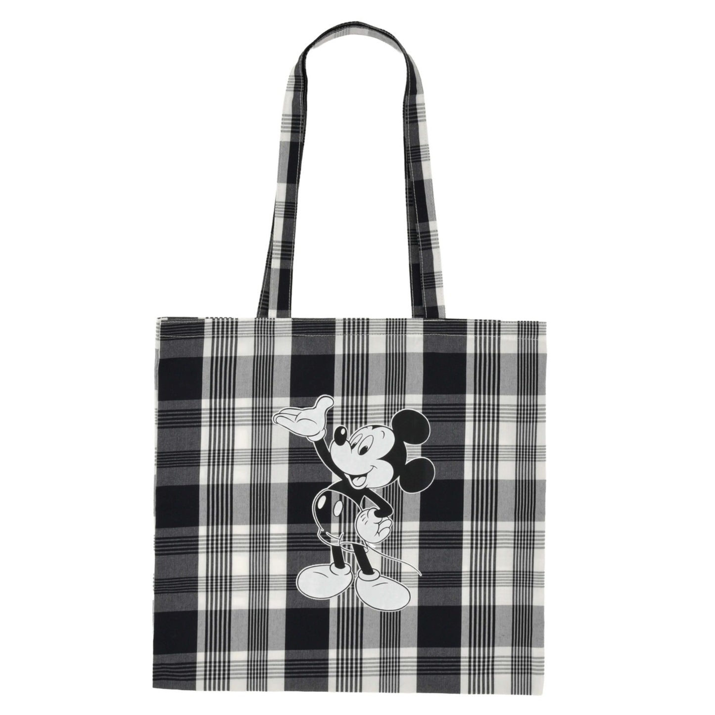 Japan Tokyo Disney Store Mickey Flat Tote Bag Monotone Check TOTE BAG Collection