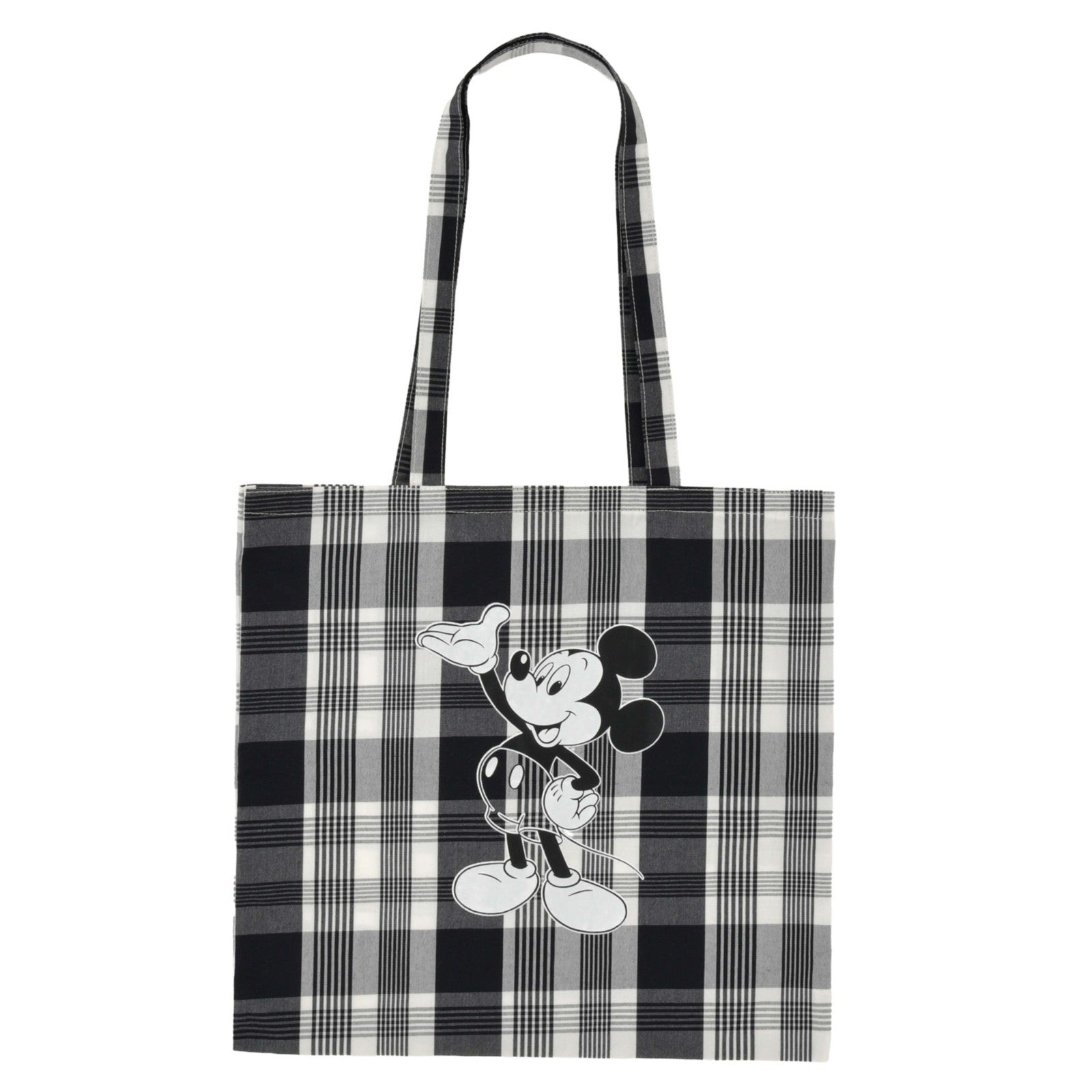 Japan Tokyo Disney Store Mickey Flat Tote Bag Monotone Check TOTE BAG Collection