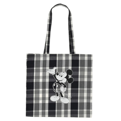 Japan Tokyo Disney Store Mickey Flat Tote Bag Monotone Check TOTE BAG Collection