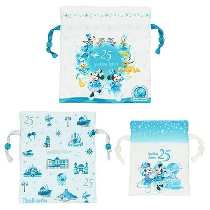 Japan Tokyo Disney Resort Sea 25th Sparkling Jubilee Drawstring Bag Set