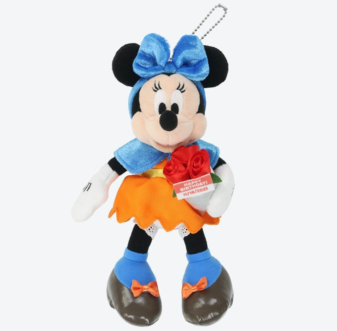 Japan Tokyo Disney Resort Minnie Mouse Plush Toy Badge Keychain Birthday Mickey