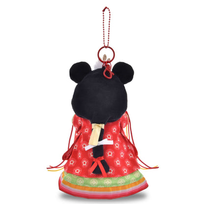 Japan Tokyo Disney Store Minnie Mouse Plush Keychain Hina Doll Style