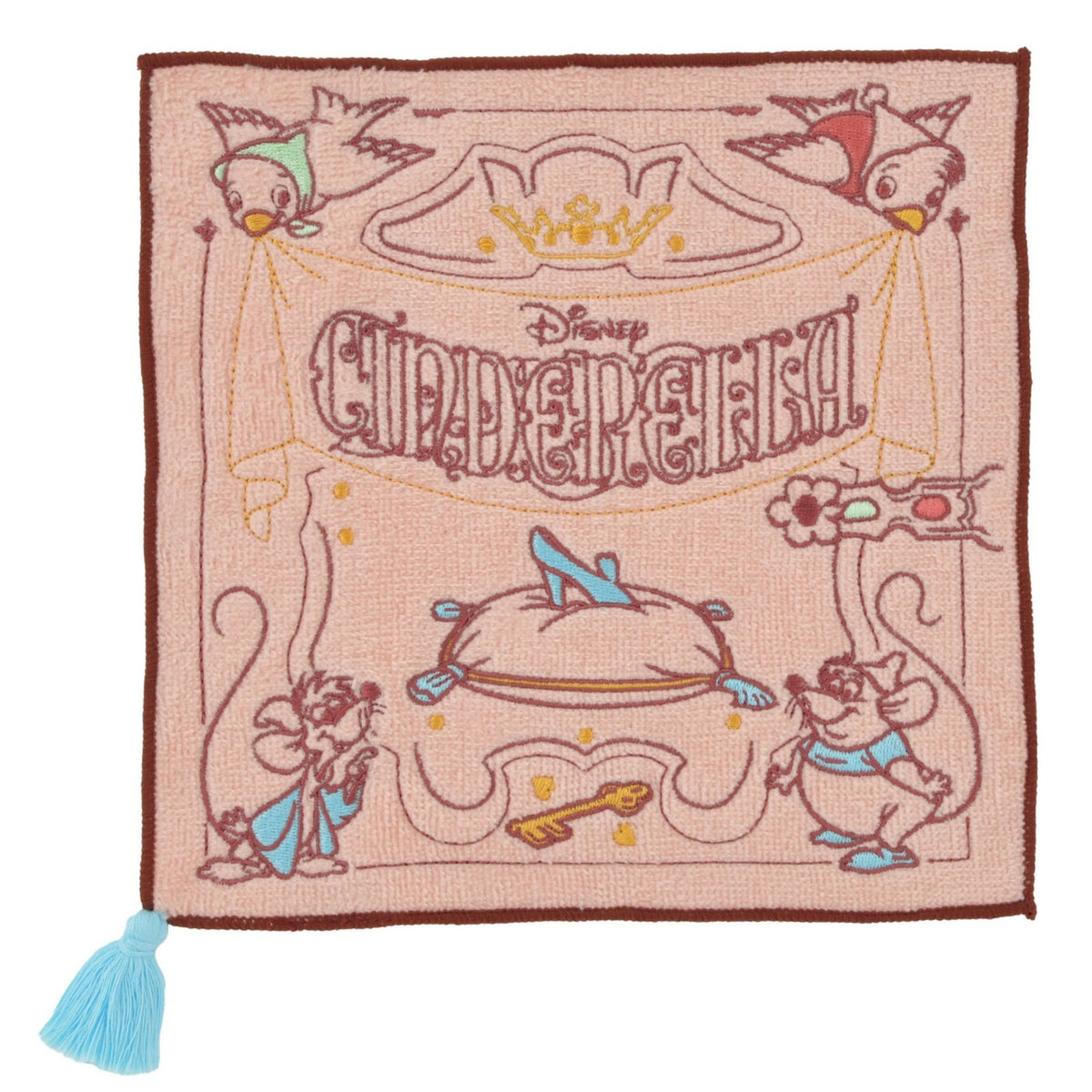 Japan Tokyo Disney Store Cinderella Embroidered Storybook Mini Towel