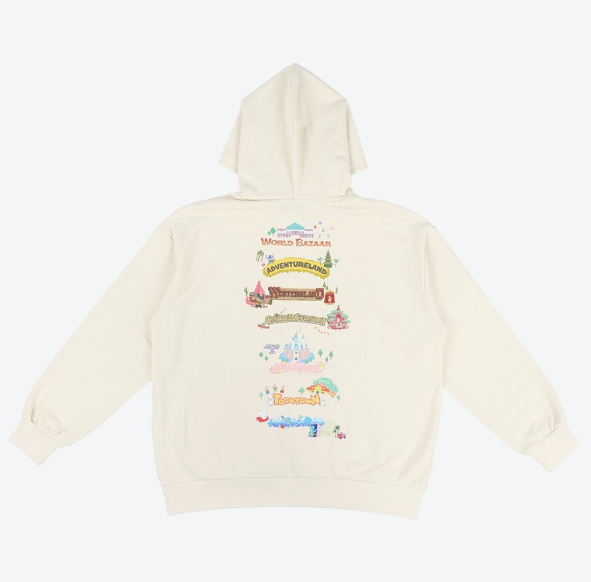 Japan Tokyo Disney Resort Mickey and Friends Hoodie White Long sleeve 2025