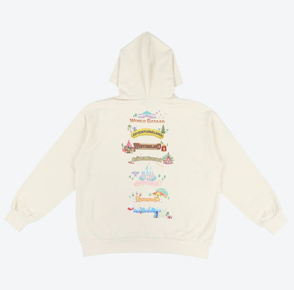 Japan Tokyo Disney Resort Mickey and Friends Hoodie White Long sleeve 2025