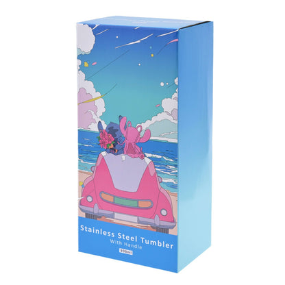 Japan Tokyo Disney Store Stitch & Angel Stainless Steel Tumbler with Straw