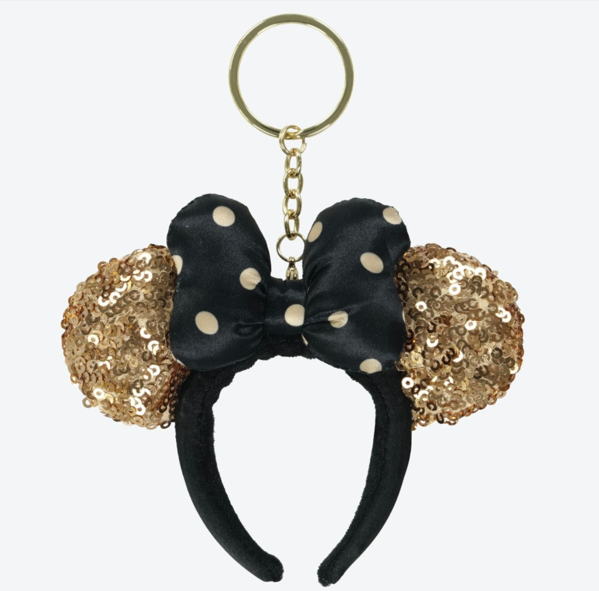 Japan Tokyo Disney Resort Minnie Mouse Keychain Ears Headband Ribbon Black 2025