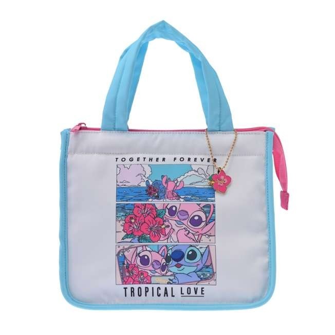 Japan Tokyo Disney Store Stitch & Angel Insulated Tote Drawstring Bag Set Charm