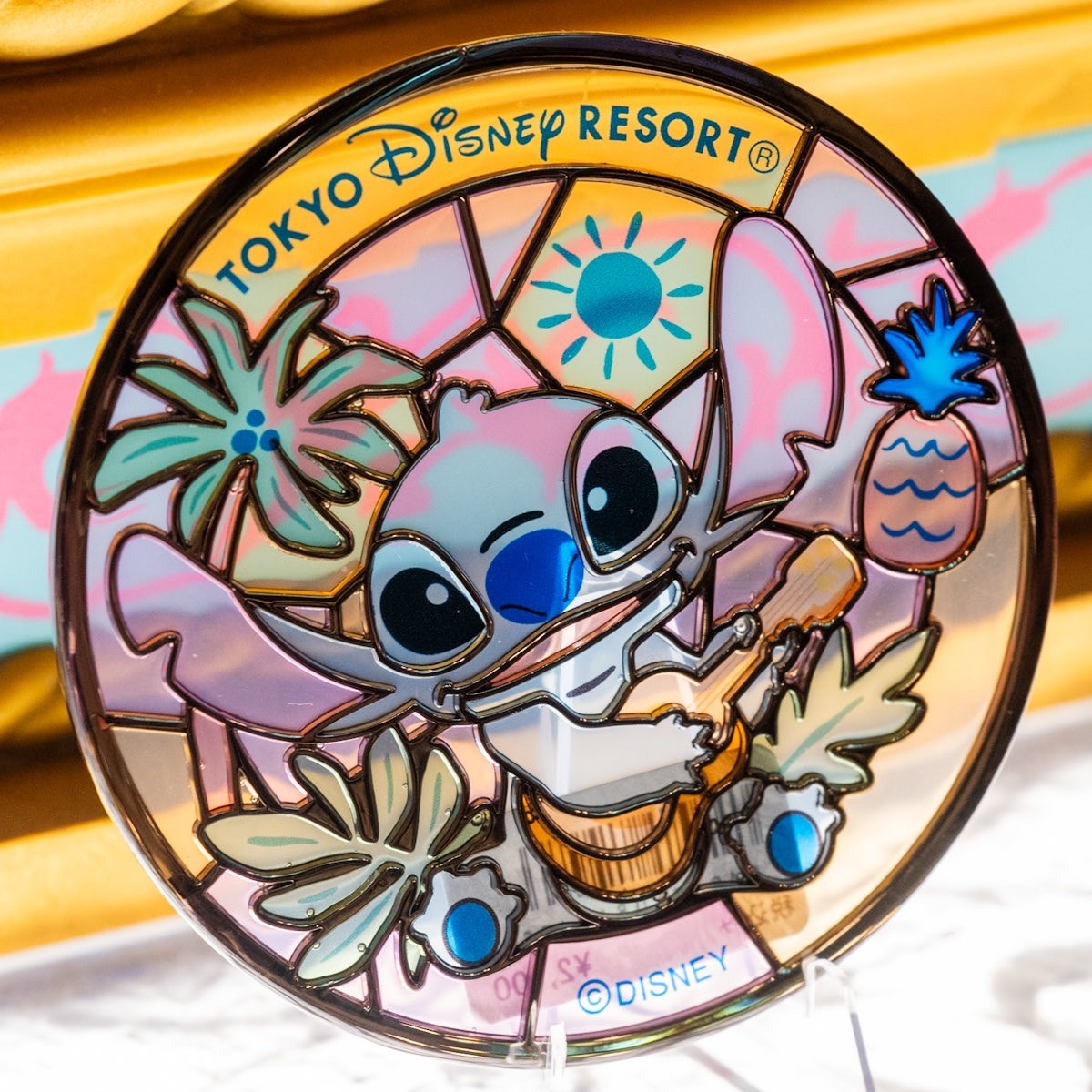 Japan Tokyo Disney Resort Stained Glass Coaster Glass Stitch 626