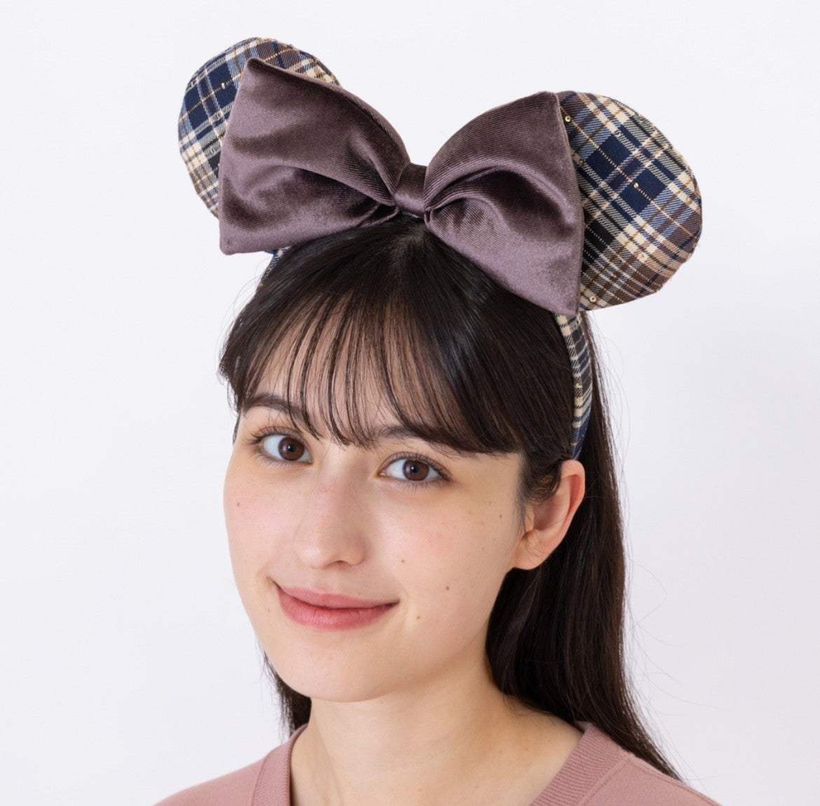 Japan Tokyo Disney Resort Ears HeadBand Hat Minnie Checkered 2025