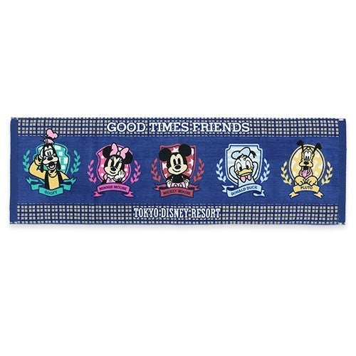 Japan Tokyo Disney Resort GOOD TIMES FRIENDS Mickey Mouse Long Face Towel