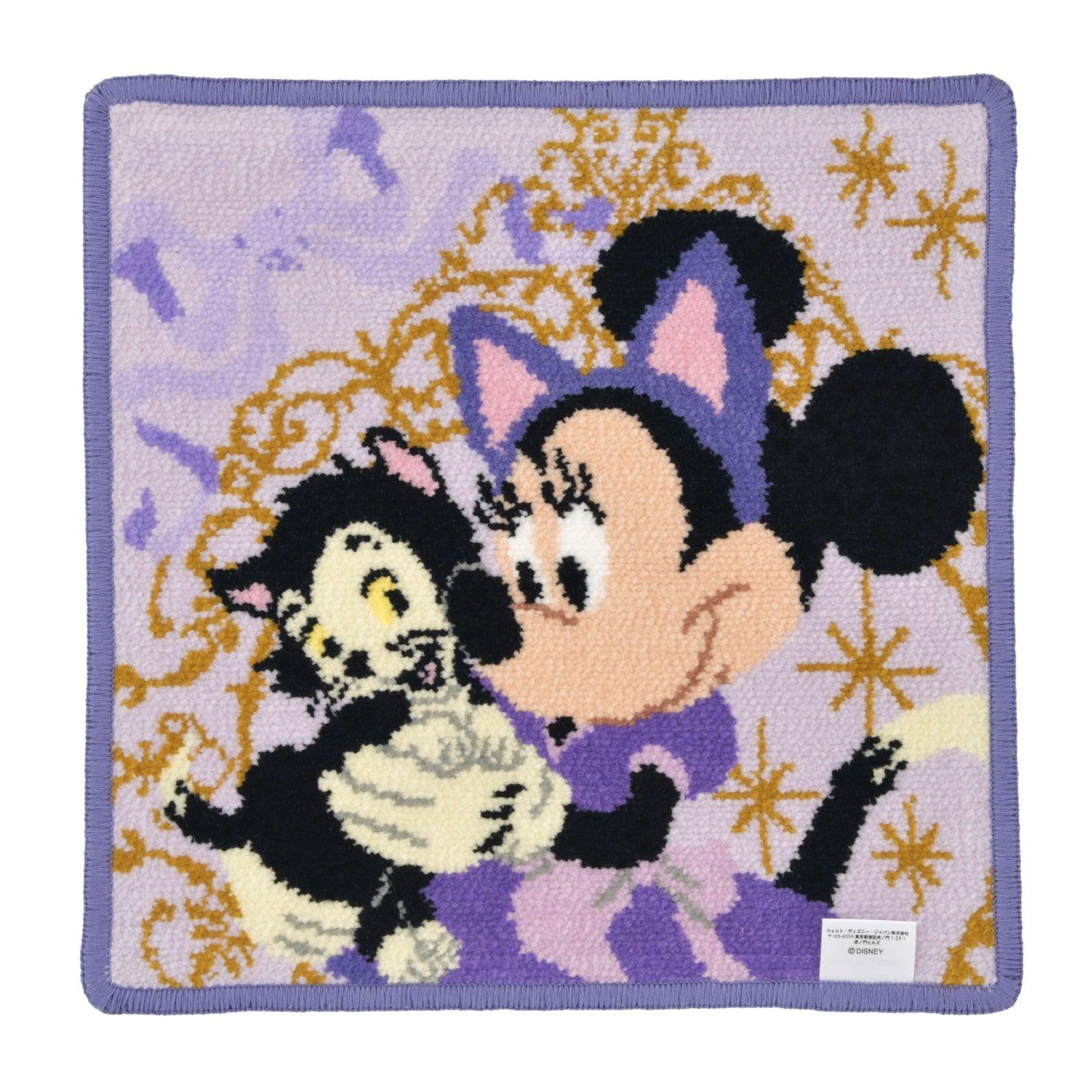 Japan Tokyo Disney Store Mini Towel Chenille Weave CAT MINNIE AND FIGARO