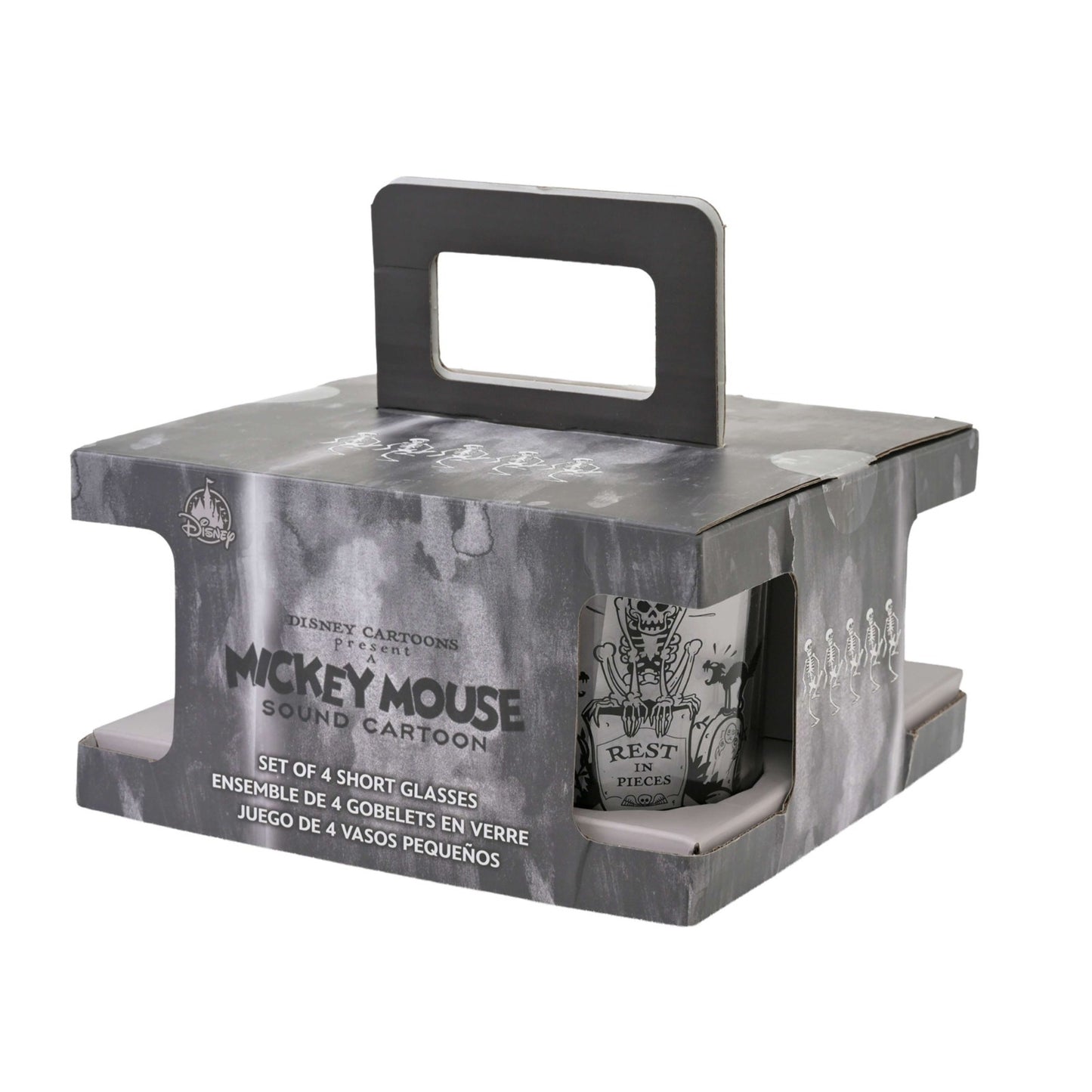 Japan Tokyo Disney Store Mickey Glass Set The Skeleton Dance Haunted House