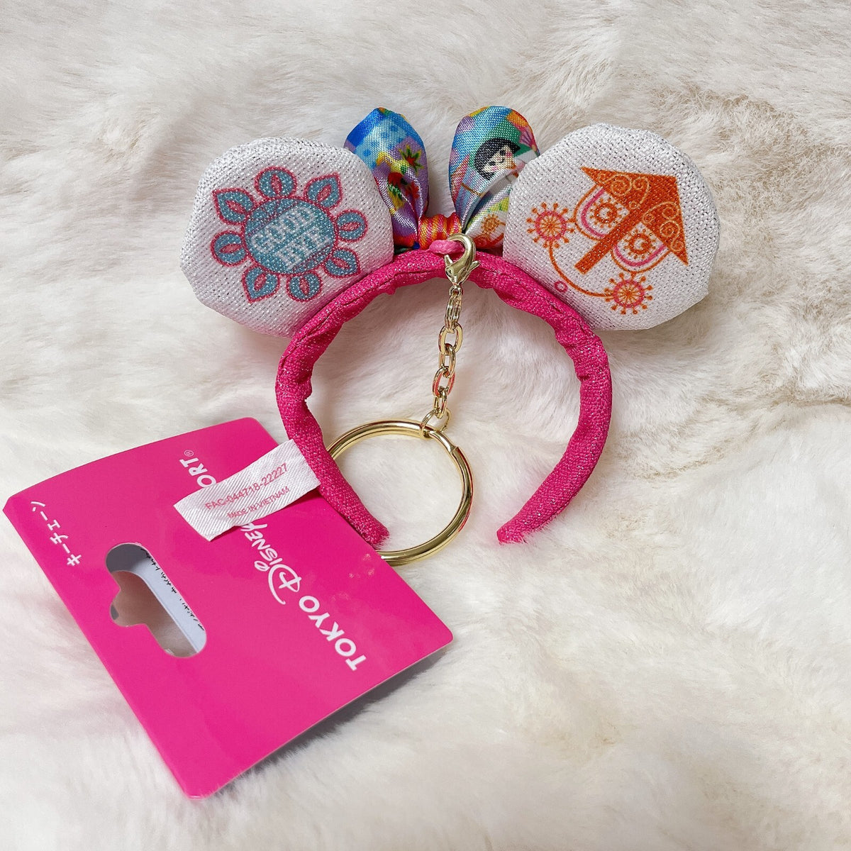 Japan Tokyo Disney Resort Sequin Headband Ears nuiMOs Keychain Small World