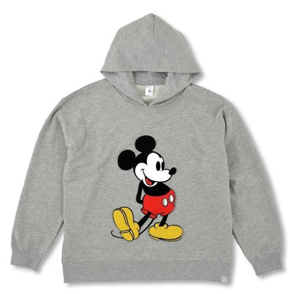 Japan Tokyo Disney Store Mickey Mouse Hoodie Standing Pose Gray MAGICAL LABEL