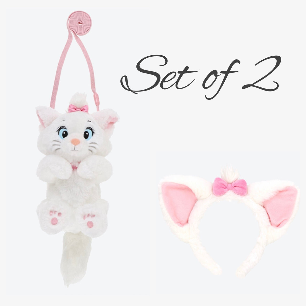Japan Tokyo Disney Resort Store The Aristocats Plush Shoulder bag & Marie Ears