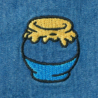 Japan Disney Fantasy Shop Bellemaison Pooh Unisex Embroidered Denim shirt