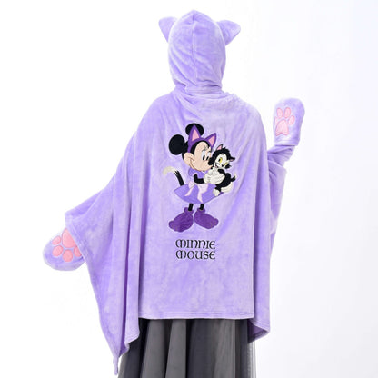 Japan Tokyo Disney Store Minnie & Figaro Hooded Blanket CAT MINNIE AND FIGARO