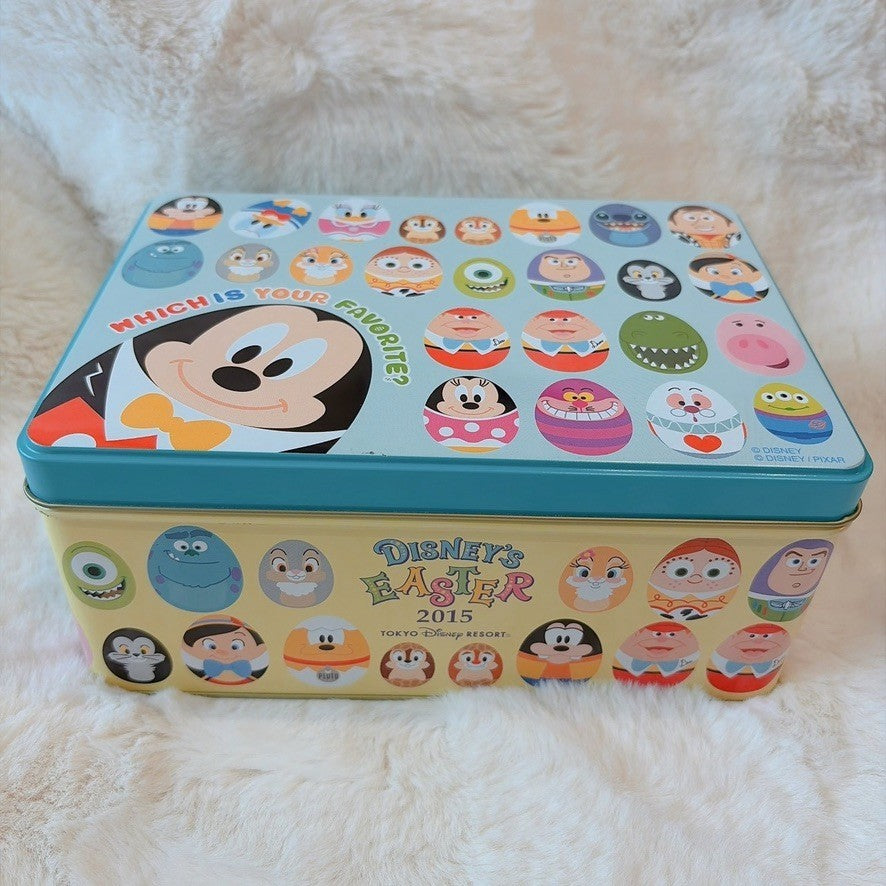Japan Tokyo Disney Confectionery tin Can Mickey & Minnie Easter