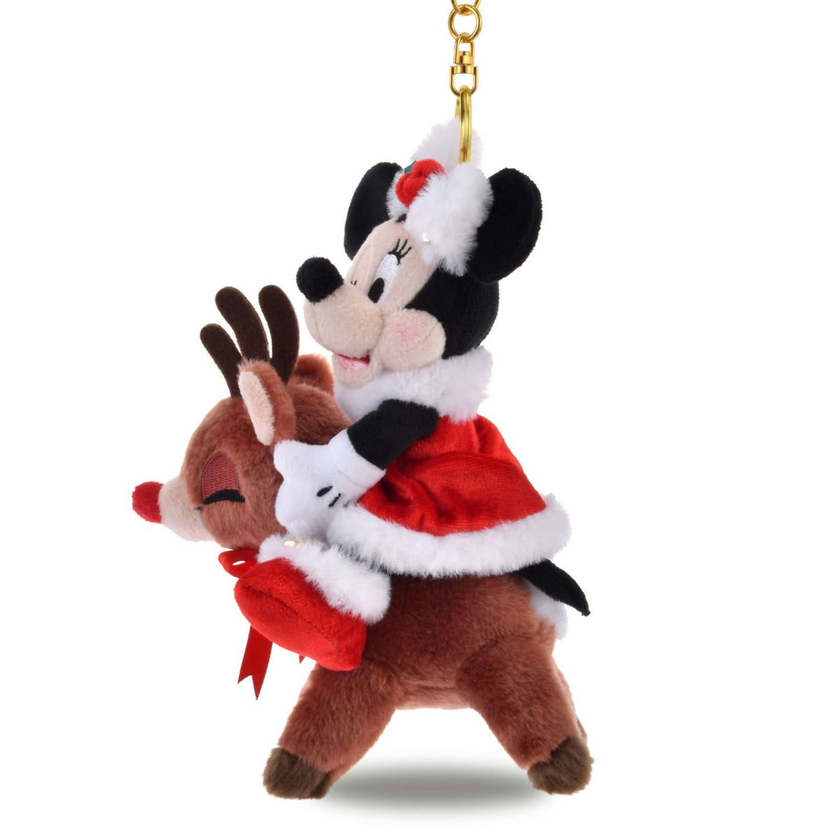 '+Japan Tokyo Disney Store Minnie Mouse Plush Toy Keychain Christmas