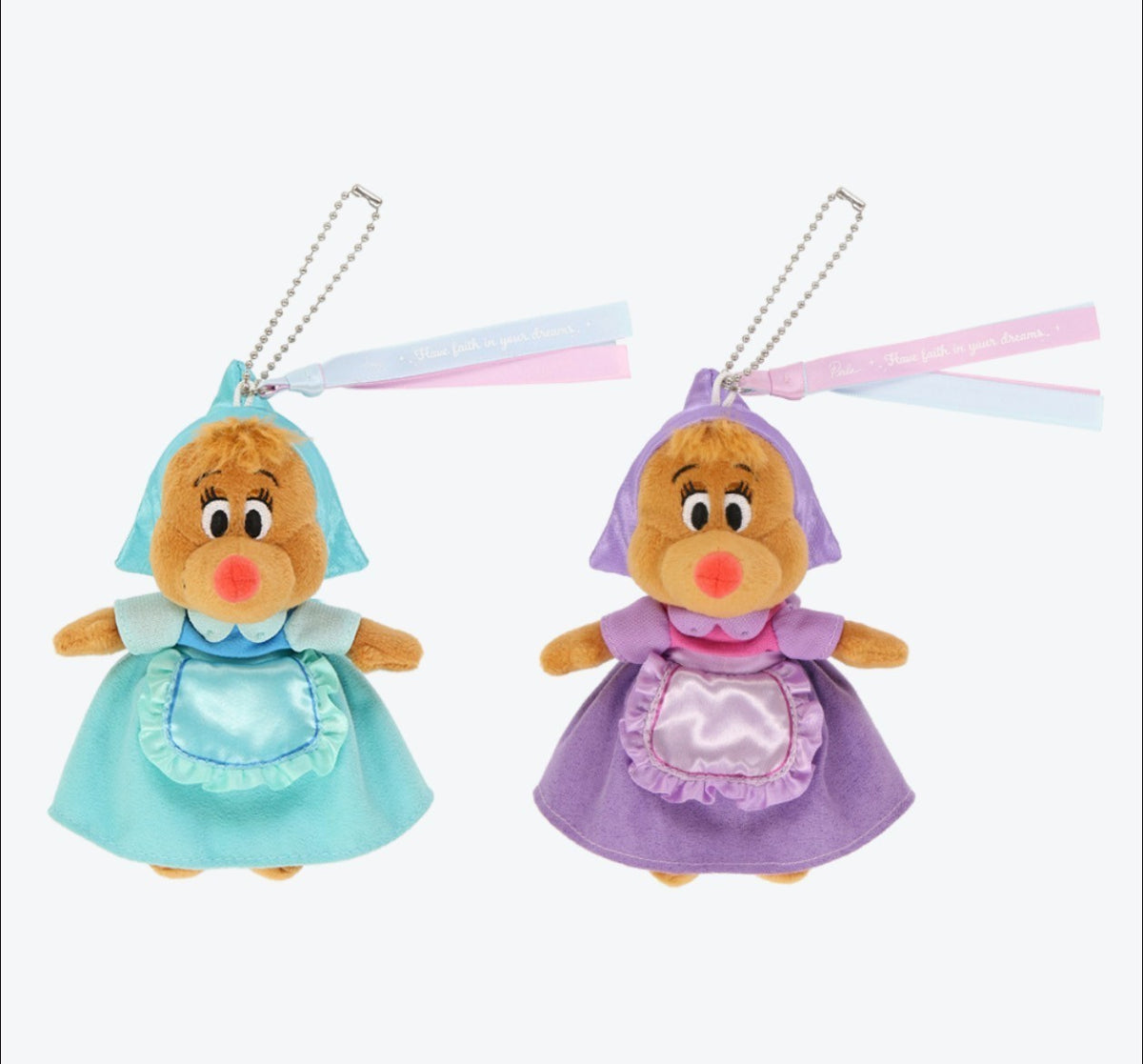 Japan Tokyo Disney Resort Cinderella Susie & Perla Plush Keychain