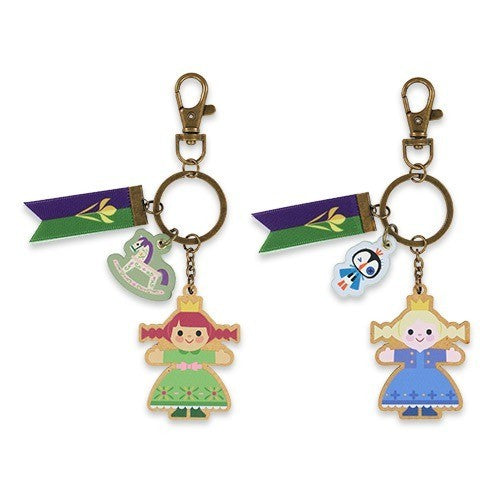 Japan Tokyo Disney Resort Anna and Elsa Frozen Keychain set Fantasy Springs