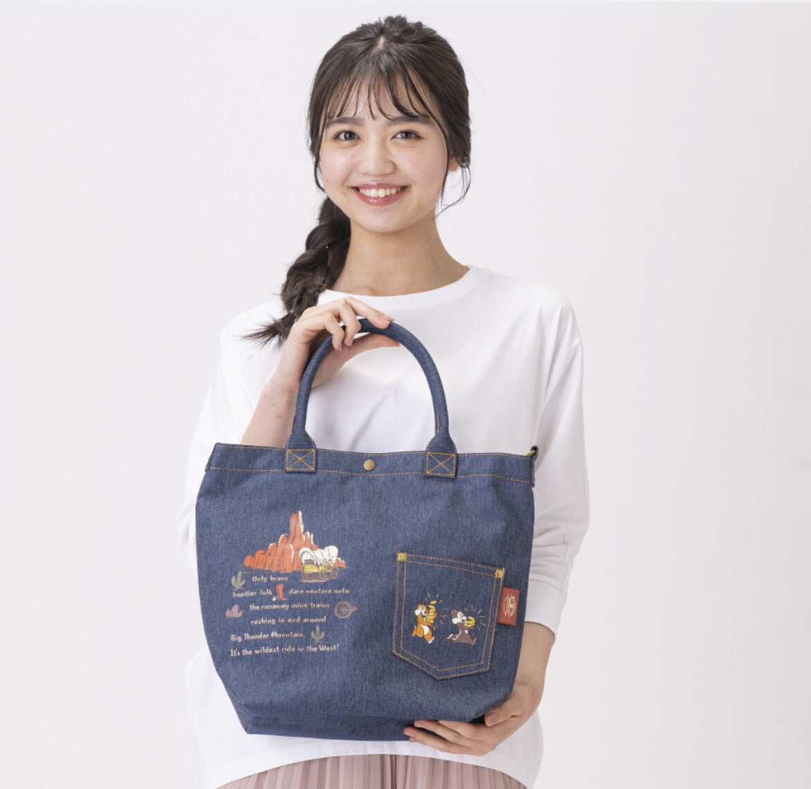 Japan Tokyo Disney Resort Big Thunder Mountain Mickey Donald Goofy Tote Bag