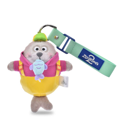 Japan Tokyo Disney Store Seal Plush Toy Keychain Zootopia Fish Market