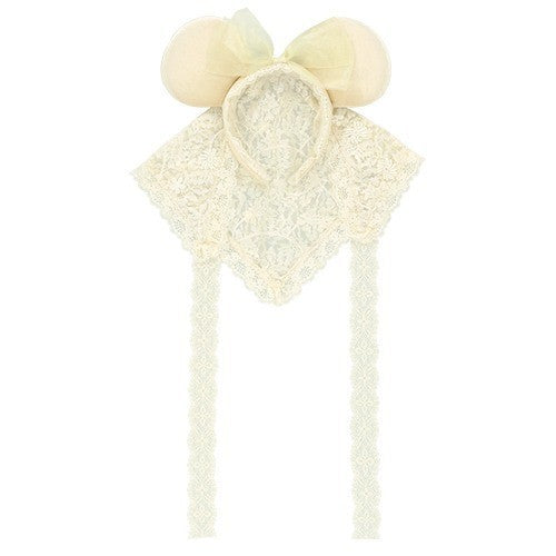Japan Tokyo Disney Resort Minnie Headband Scarf-style Lace White Halloween 2026