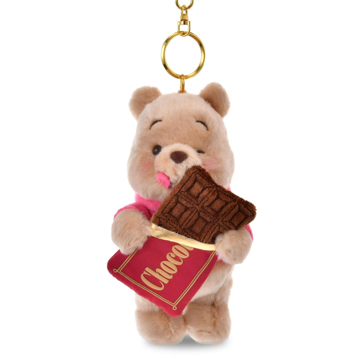 '+Japan Tokyo Disney Store Winnie the Pooh Plush Toy Keychain CHOCOLATE STYLE