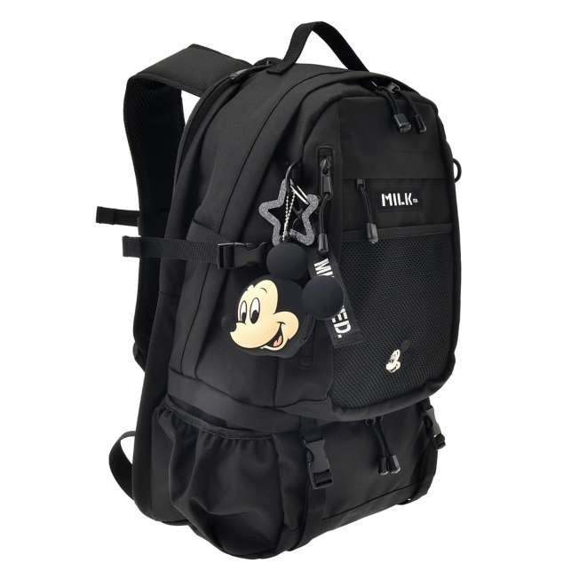Japan Tokyo Disney Store Mickey MILKFED. Backpack 32L Charm Pouch Carabiner