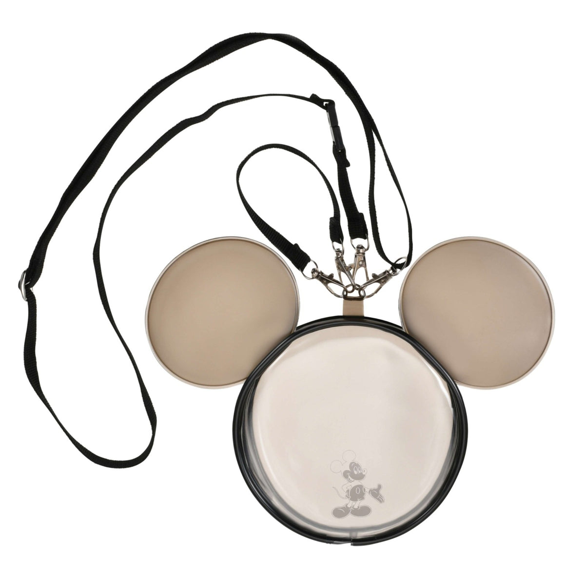 Japan Tokyo Disney Store Mickey Pouch Strap 2-Way Clear Window Heart-Pounding
