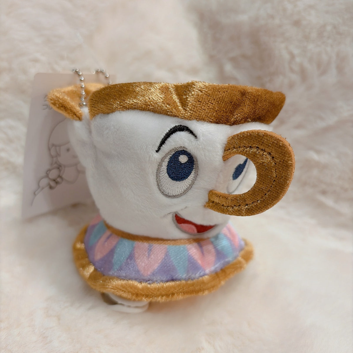 Japan Tokyo Disney Resort Beauty and the Beast Chip Plush Shoulder clip Keychain