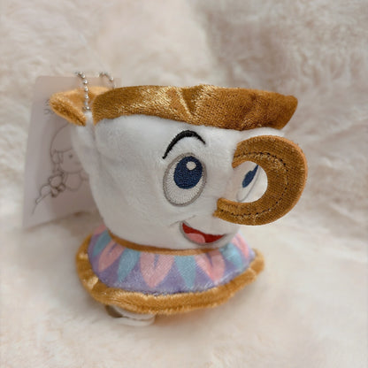 Japan Tokyo Disney Resort Beauty and the Beast Chip Plush Shoulder clip Keychain