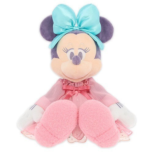 Japan Tokyo Disney Resort Minnie Plush Toy Large Blue Ribbon Pajamas