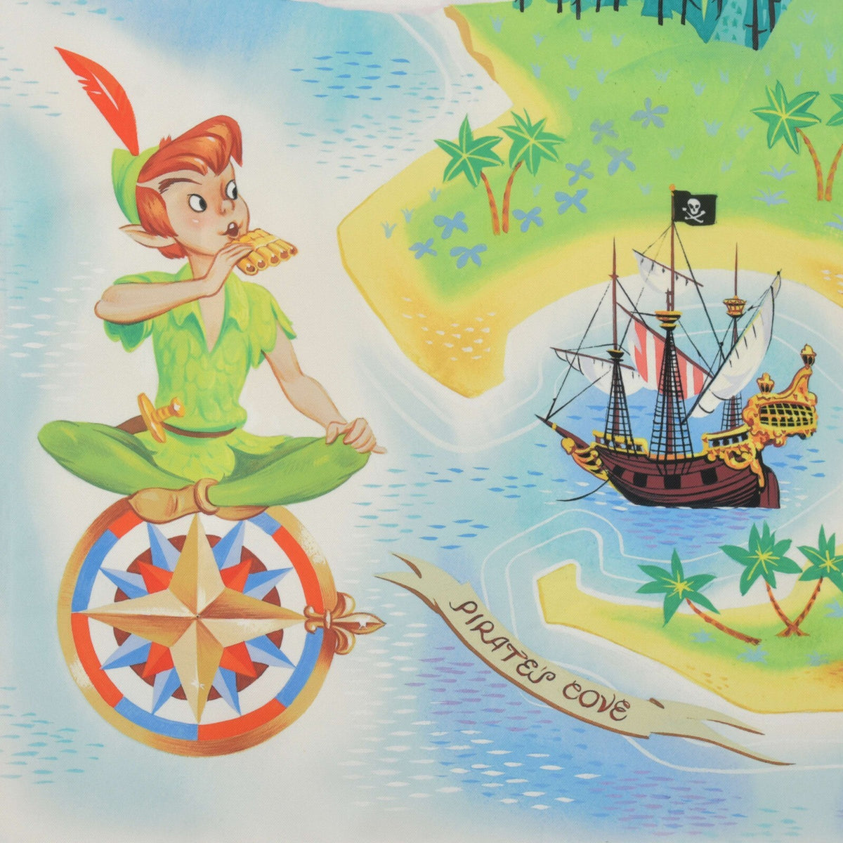 Japan Tokyo Disney Store Peter Pan Picnic Sheet S Pouch Map Compact