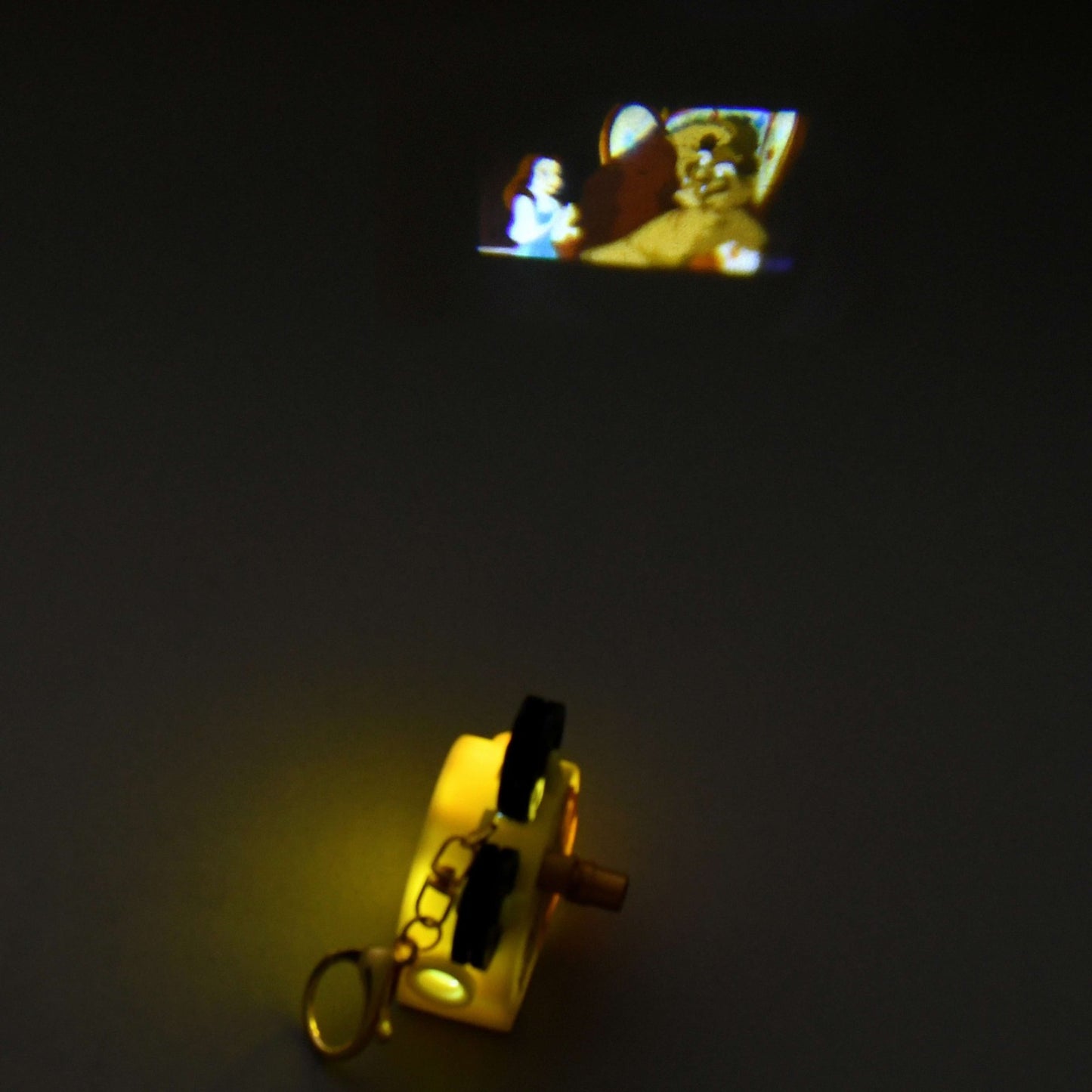 Japan Tokyo Disney Store Beauty and The Beast Light-Up Projection Keychain Fes