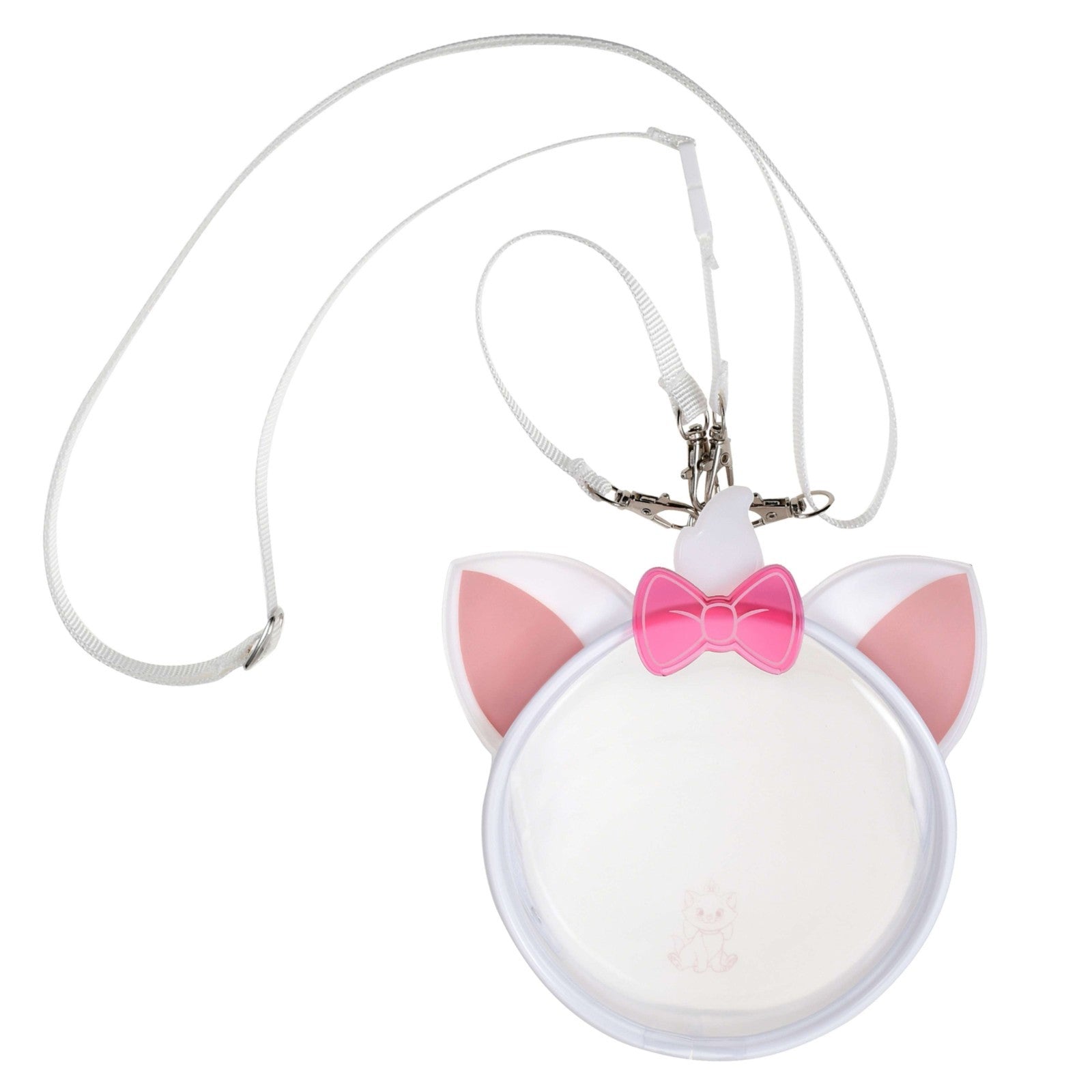 Japan Tokyo Disney Store Marie Pouch Strap 2-Way Clear Window Heart-Pounding