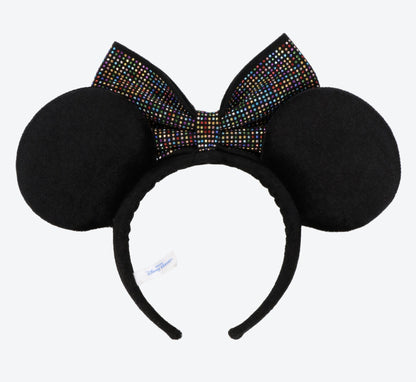Japan Tokyo Disney Resort Store Ears HeadBand Hat Minnie Ribbon Black