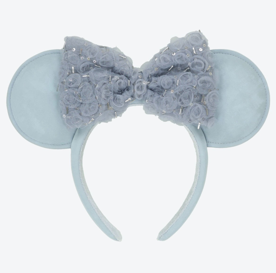 Japan Tokyo Disney Resort Minnie Mouse Ears Headband Free Size Blue Ribbon 2026