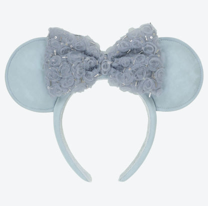 Japan Tokyo Disney Resort Minnie Mouse Ears Headband Free Size Blue Ribbon 2026