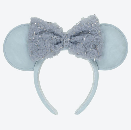 Japan Tokyo Disney Resort Minnie Mouse Ears Headband Free Size Blue Ribbon 2026