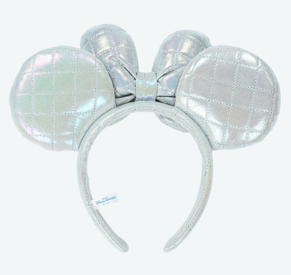 Japan Tokyo Disney Resort Ears HeadBand Hat Cap Aurora Shine Ribbon Minnie White