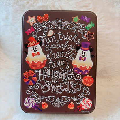 Japan Tokyo Disney Resort Candy Tin Can Halloween Mickey Minnie & Ghost