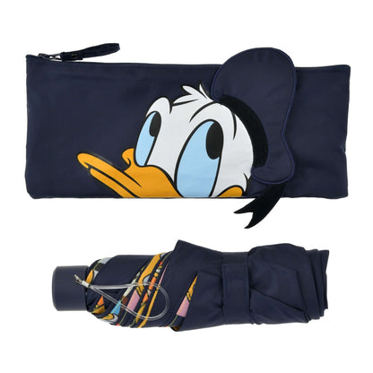 Japan Tokyo Disney Store Donald Folding Umbrella Sunny Rainy Pouch SHINY DAY
